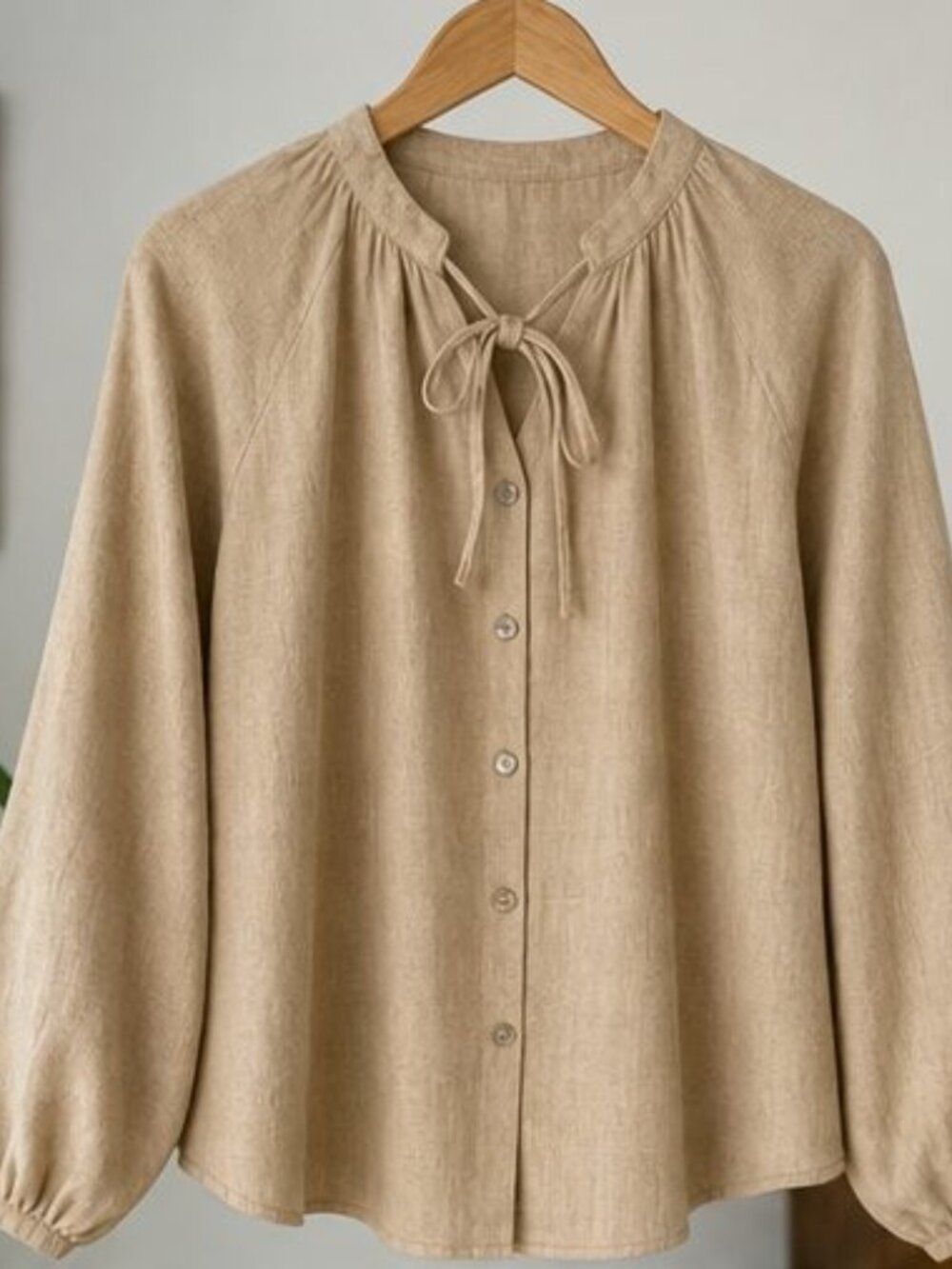 Camel Pleated Blouse